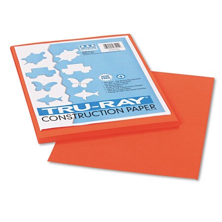 Pacon Tru-Ray Construction Paper, 76lb, 9 x 12, Pumpkin, 50PK 103424